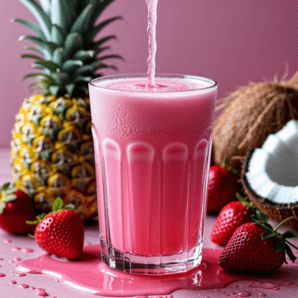 Harmonia do Paraíso (Abacaxi com Morango e Água de Coco)