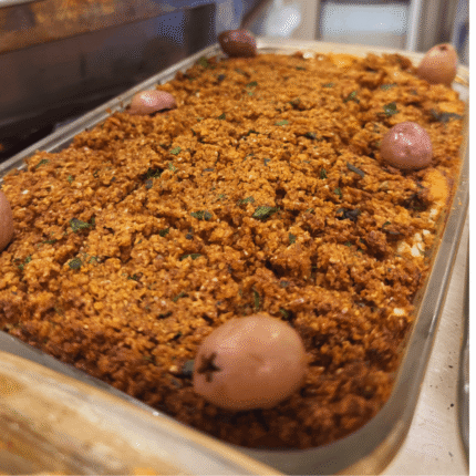 Quibe diferente recheado com tofu e PTS